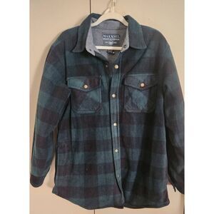 039 Maxxsel Quality Outerwear green and navy plaid jacket